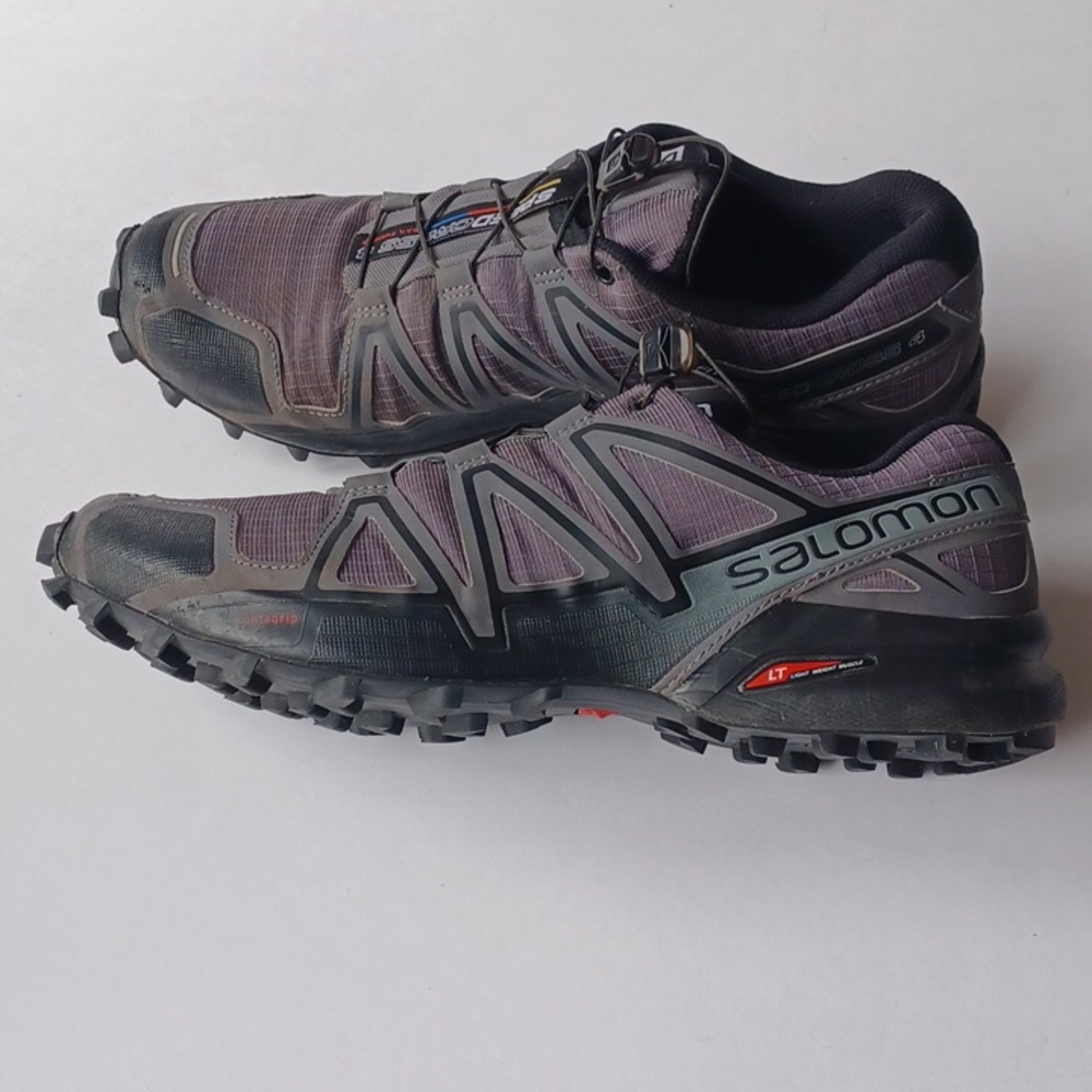 Salomon Speedcross 4 Trail Running Shoes Hiking SZ 10.5 Gray Black Outdoor - Picture 6 of 16